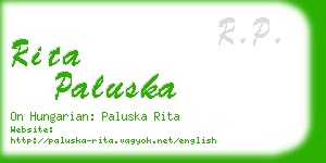 rita paluska business card